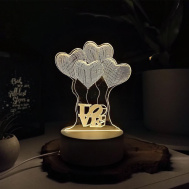 Dekoratívna 3D lampa - srdiečka