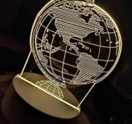 Dekoratívna 3D lampa - glóbus