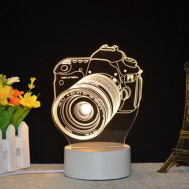 Dekoratívna 3D lampa - fotoaparát