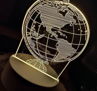 Dekoratívna 3D lampa - glóbus