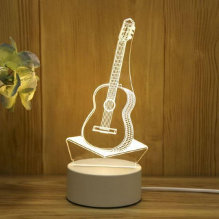 Dekoratívna 3D lampa - gitara