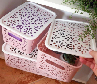 Úložný box s vekom malý - ružový