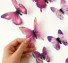 Set svietiacich motýlikov na stenu - ružový