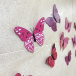 3D motýle na stenu - fialová