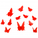 3D motýle na stenu - červená