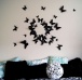 3D motýle na stenu - čierna