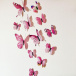 Set svietiacich motýlikov na stenu - ružový